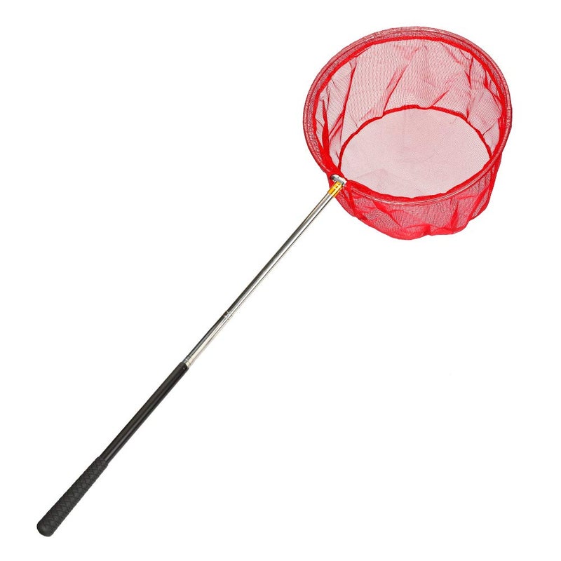 RESTCLOUD Bait Net and Fishing Landing Net with Telescoping Pole Handle Extends to 59 inches (Red) - Image 1